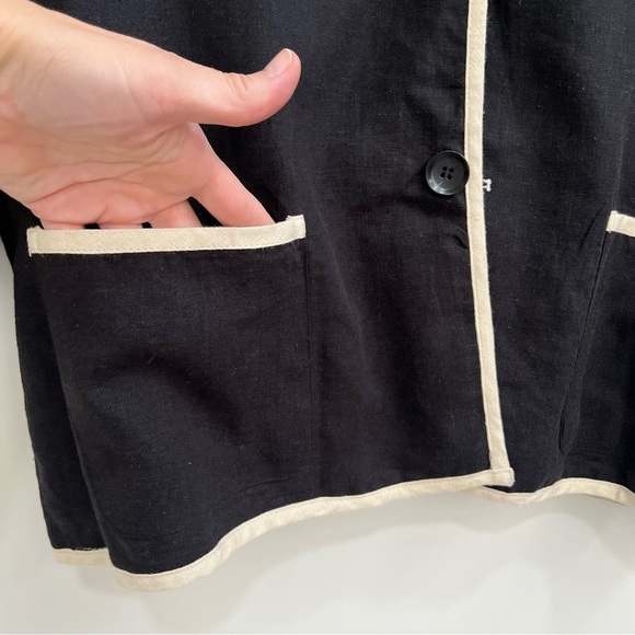 Ellen Orton linen blend reversible pants set tan black jacket plus size 1X - Picture 4 of 16